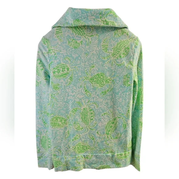 Lilly Pulitzer Leona Zip-Up Sweatshirt. Get Crackin'. Lightweight - Picture 4 of 9